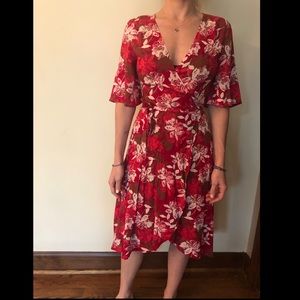 'Aura' Burgundy Wrap Dress